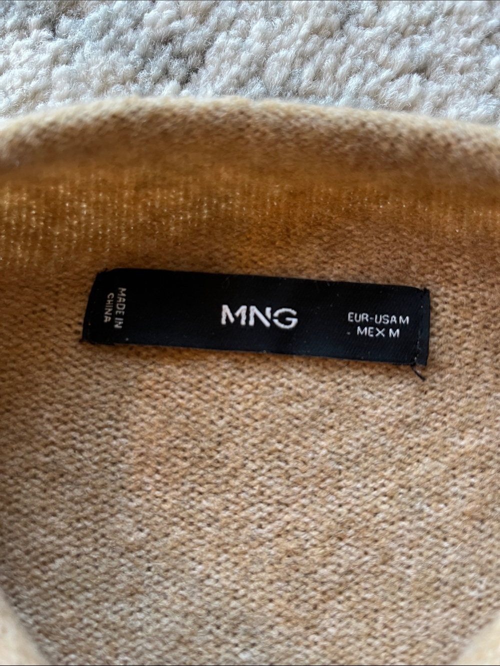 Mango Women's Crewneck Sweater in Camel Brown - Picture 2 of 4